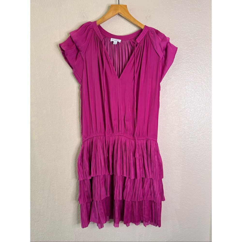 Current Air Anthropologie Dress Tiered Ruffled Drop Waist Sz Large Fairy Flirty